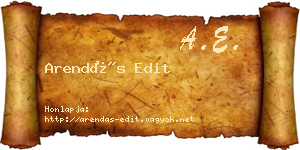 Arendás Edit névjegykártya